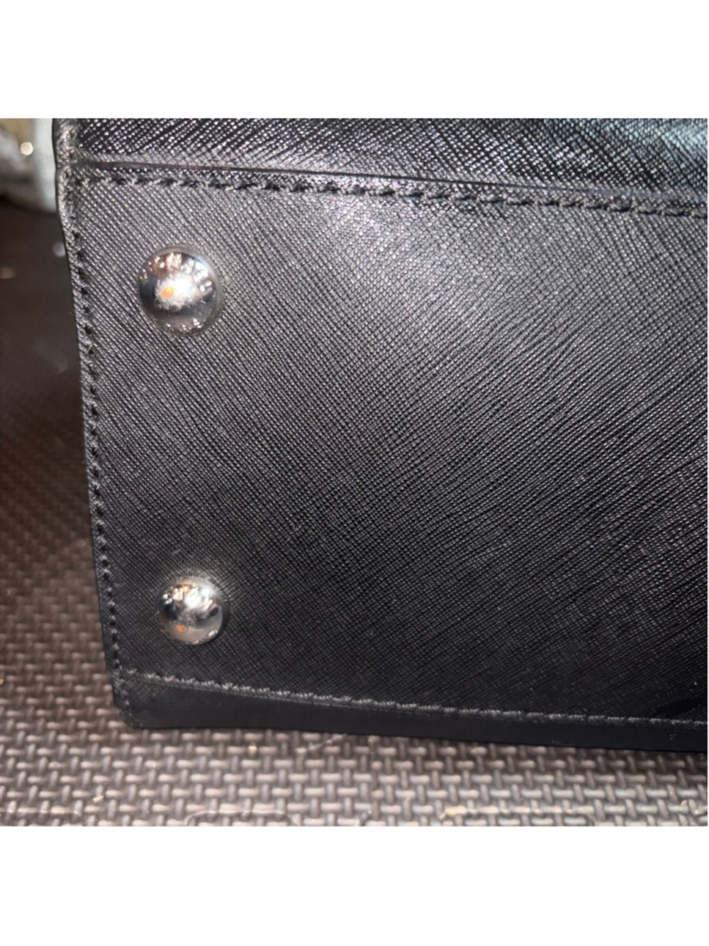 Michael Kors Hamilton Black Saffiano Leather Satchel Handbag Lock Key Strap - Picture 5 of 16